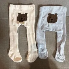 baby GAP くまさんタイツ　白、水色セット　0〜12mサイズ