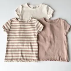 【未使用品】NEXT リブ半袖Tシャツ 3枚セット 86cm メロウ　ピンクのサムネイル