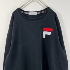 FILA ブラック ロゴ 長袖トレーナー