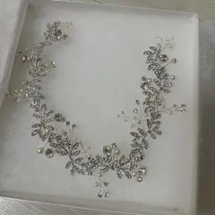 【美品】ウェディングヘッドドレス シルバー LoveTiara