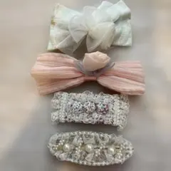 ヘアバレッタ まとめうり レース リバティ 花柄のサムネイル