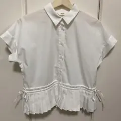 BEAMS HEART 半袖 プリーツ ブラウス ホワイトのサムネイル