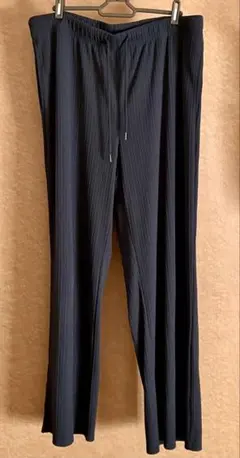 美品［GU］＊リブプルオンパンツ+EC(丈長め)ダークグレー / 3XL