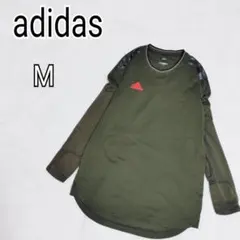 【アディダス】カーキ 長袖カットソー ロンT Mサイズ メンズ k4689