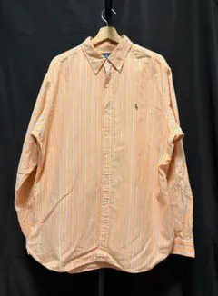 ✨良品/XL✨ラルフローレン ストライプシャツ オレンジ クラシックフィット