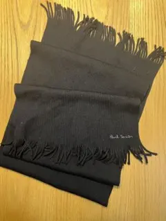 Paul Smith 黒 マフラー フリンジ付き