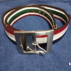 ストライプデザイン レザーベルト