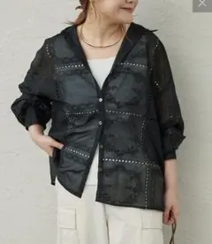 未使用　PUAL CE CIN パッチワーク　刺繍レース　ブラウス　シャツ　Fのサムネイル