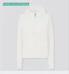 エアリズムUVカットメッシュパーカ　白　着る日焼け止め　エアリズムパーカー