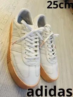 【25cm】adidas Samba ホワイトレザー スニーカー