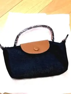 ショルダーバッグ ブラック×ブラウン コンパクトバッグ ミニバッグ