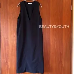 BEAUTY&YOUTH UA カルゼ ディープVネック ジャンパースカート