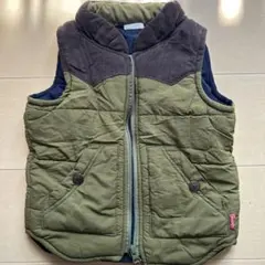 BREEZEオリーブグリーン中綿ベスト（ジップアップ）