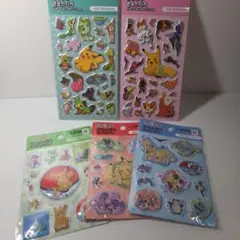 韓国限定　ポケモンシール５枚セット　ウォーターシール　韓国DAISO