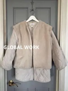 GLOBAL WORK 中綿ジャケット ファーベスト付き