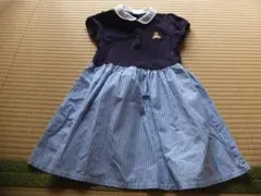 ネイビー ポロシャツスタイル 半袖ワンピース