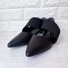 【美品】　antiqua アンティカ 低反発ローヒールゴアパンプス M ブラックのサムネイル