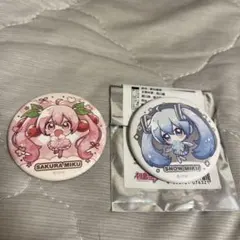 初音ミク　桜ミク 雪ミク　四季の移ろい 缶バッジ　2点セット