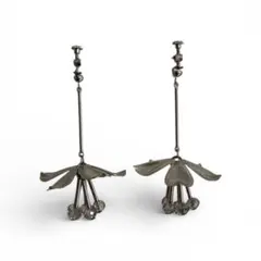 花デザイン シルバー イヤリング