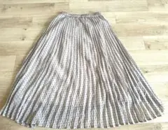 【GU】Sサイズグレー ドット柄 プリーツロングスカート