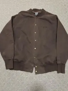 00s oakleyスウェットカーディガンリバースウィーブ スナップボタン