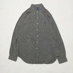 ラルフローレン 刺繍ロゴ ストライプシャツ L