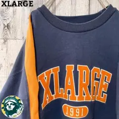 【刺繍ロゴ】【バイカラー】XLARGE☆スウェット　トレーナー