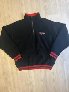 ハーレーダビッドソン ハーフジップ フリース センターロゴ ボルドー 