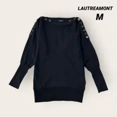 LAUTREAMONT 肩ボタン ニット カットソー 黒 2 M ボートネックのサムネイル