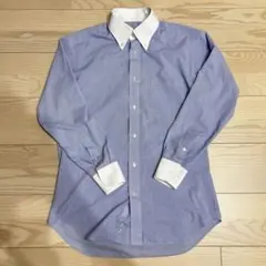 【美品】スーツカンパニー　青系長袖ワイシャツ