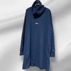 トミー・ジーンズ ブラック黒 ハイネックワンピーススウェット