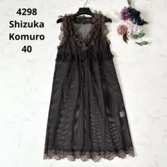 美品 Import Rossa シルク 花柄刺繍 ノースリーブチュニック 春夏