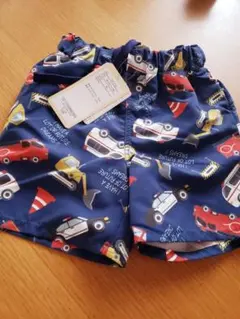 新品　ベビー水着 男の子 90cm 働く車柄 ネイビー