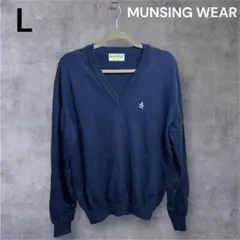 Munsing Wear ネイビー Vネック ニット L 長袖　ペンギン　ゴルフのサムネイル