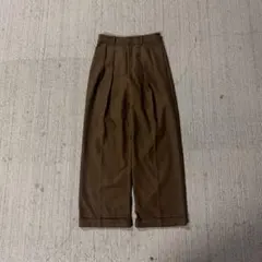 A18562 美品 カラー 21AW ウールカシミヤ 2タックテーパードパンツ1