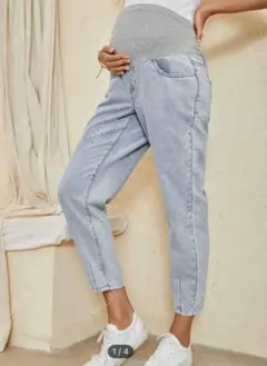 SHEIN デニム マタニティパンツ 妊婦 ダメージジーンズ