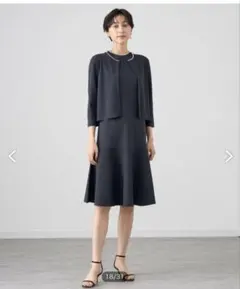 ANAYI ボウタイ ノースリーブ セットアップ　ライトブルー　カーディガン付き ANAYI ボウタイ ノースリーブ セットアップ ライトブルー カーディガン