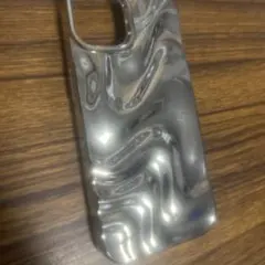 iPhone用ケース ウェーブデザイン シルバー