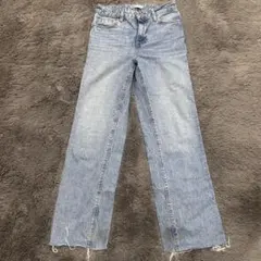 ZARA ザラ Z1975 ハイライズ ストレートデニムパンツ カットオフ 36