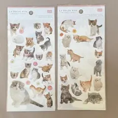 動物イラストシール 2シートセット ねこ