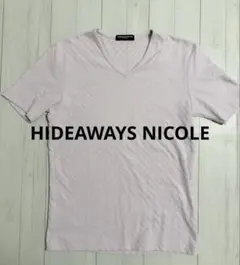 【美品】HIDEAWAYS NICOLE Vネック Tシャツ ライトパープル46