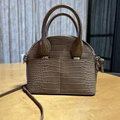 ZARA クロコ型押しミニボストンバッグ