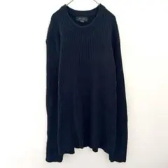 EXPRESS リブニット コットンニット セーター 【L】 ブラック 黒 長袖のサムネイル
