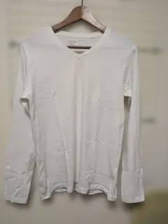 ホワイト Vネック Tシャツ Lサイズ