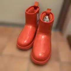 【美品】UGG レインブーツ　オレンジ