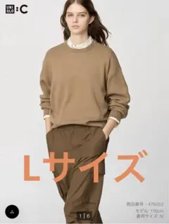 【UNIQLO】スムースコットンクルーネックセーター ブラック