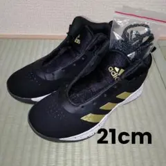 adidas ブラック/ゴールド スニーカー　バスケットボール　21cm　子供用