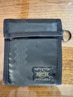 ポーター　ナイロン　二つ折り　財布　黒　柄