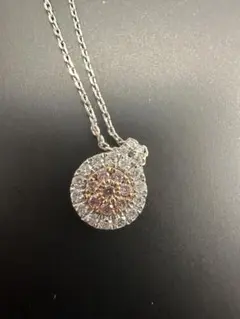 ♥️希少♥️750/pt900天然ピンクダイヤモンドデザインネックレス0.531 