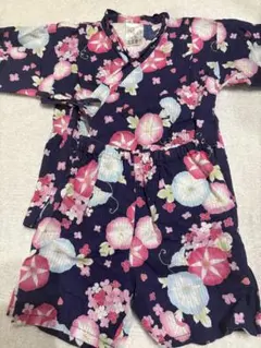 送料込★300円★甚平 朝顔柄 キッズ 110cm
